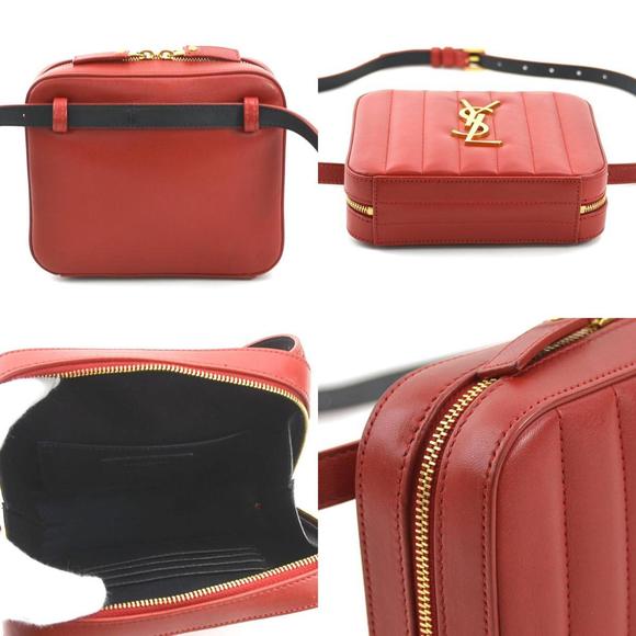 Saint Laurent SAINT LAURENT Waist bag Belt Leather Red Gold Women's e59617a - Picture 3 of 5